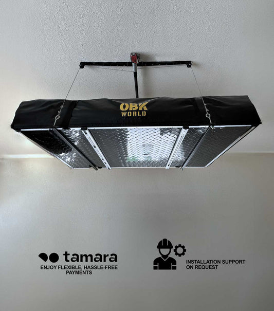 OVERHEAD GARAGE STORAGE RACK, CEILING-MOUNTED PULLEY LIFT SYSTEM
