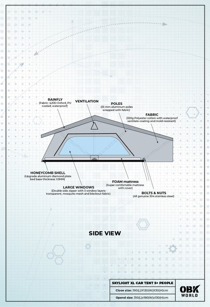 SKYLIGHT-XL CAR TENT (5P+)