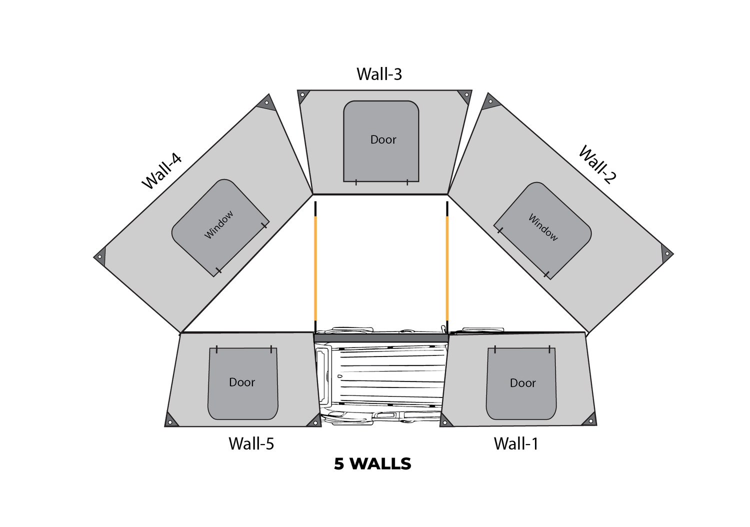 OBK 180 Awning walls diagram drawing
