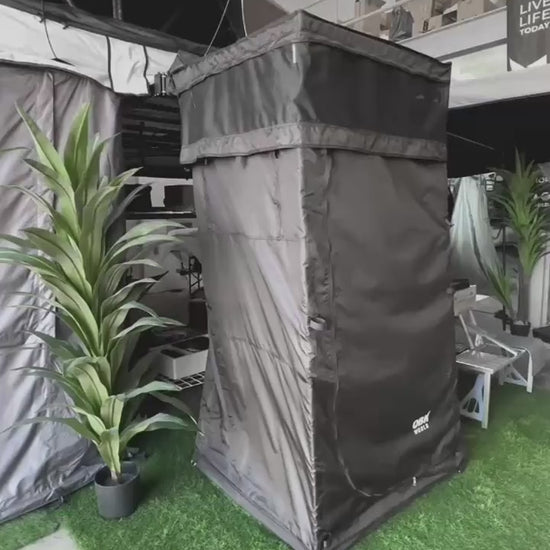 video descriptive for OBK World shower tent with many features included quick build premium camping toilet