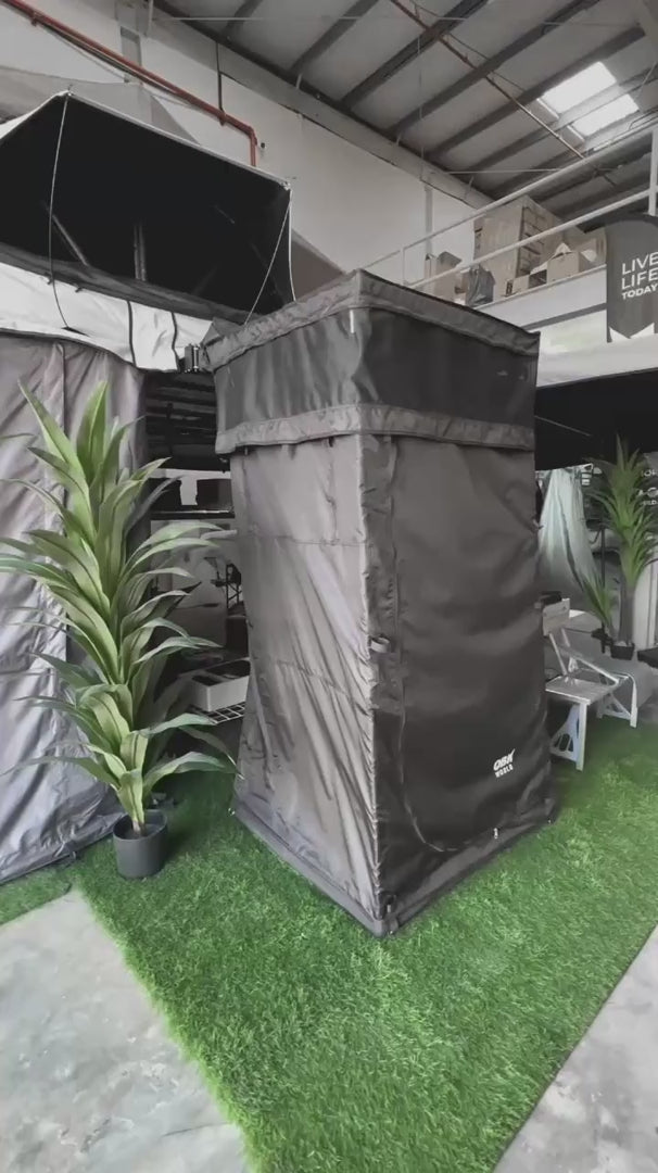 video descriptive for OBK World shower tent with many features included quick build premium camping toilet