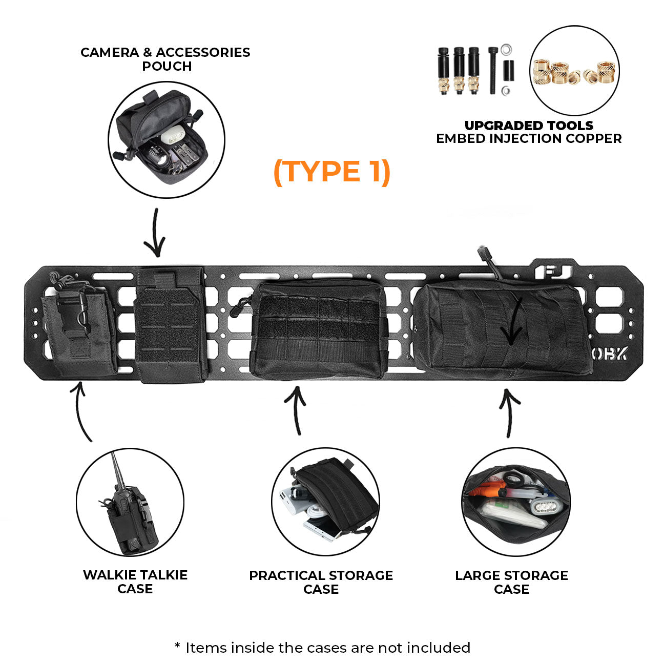 REAR DOOR GRILL FJ CRUISER / MOLLE WITH ACCESSORIES - OBK WORLD
