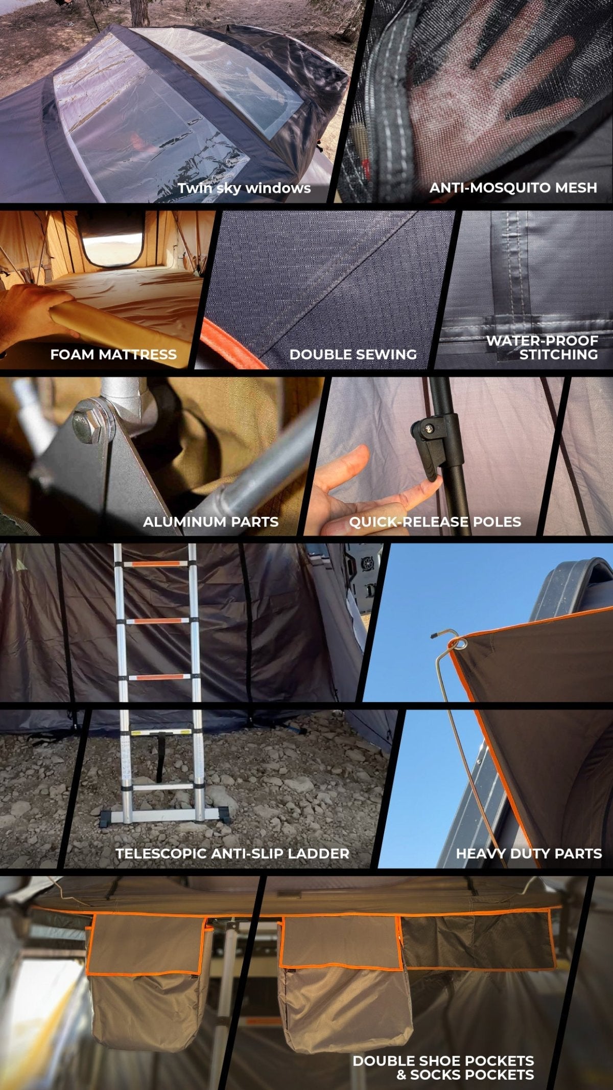 SKYLIGHT 1.4M ROOFTOP TENT - OBK WORLD