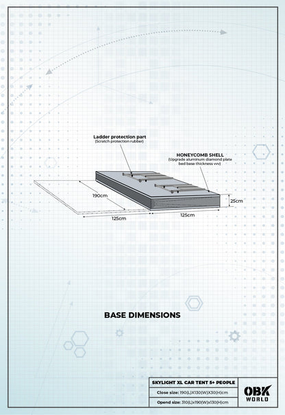 SKYLIGHT - XL 1.9M ROOFTOP TENT - OBK WORLD