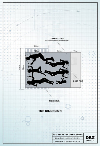 SKYLIGHT - XL CAR TENT (5P+) - OBK WORLD