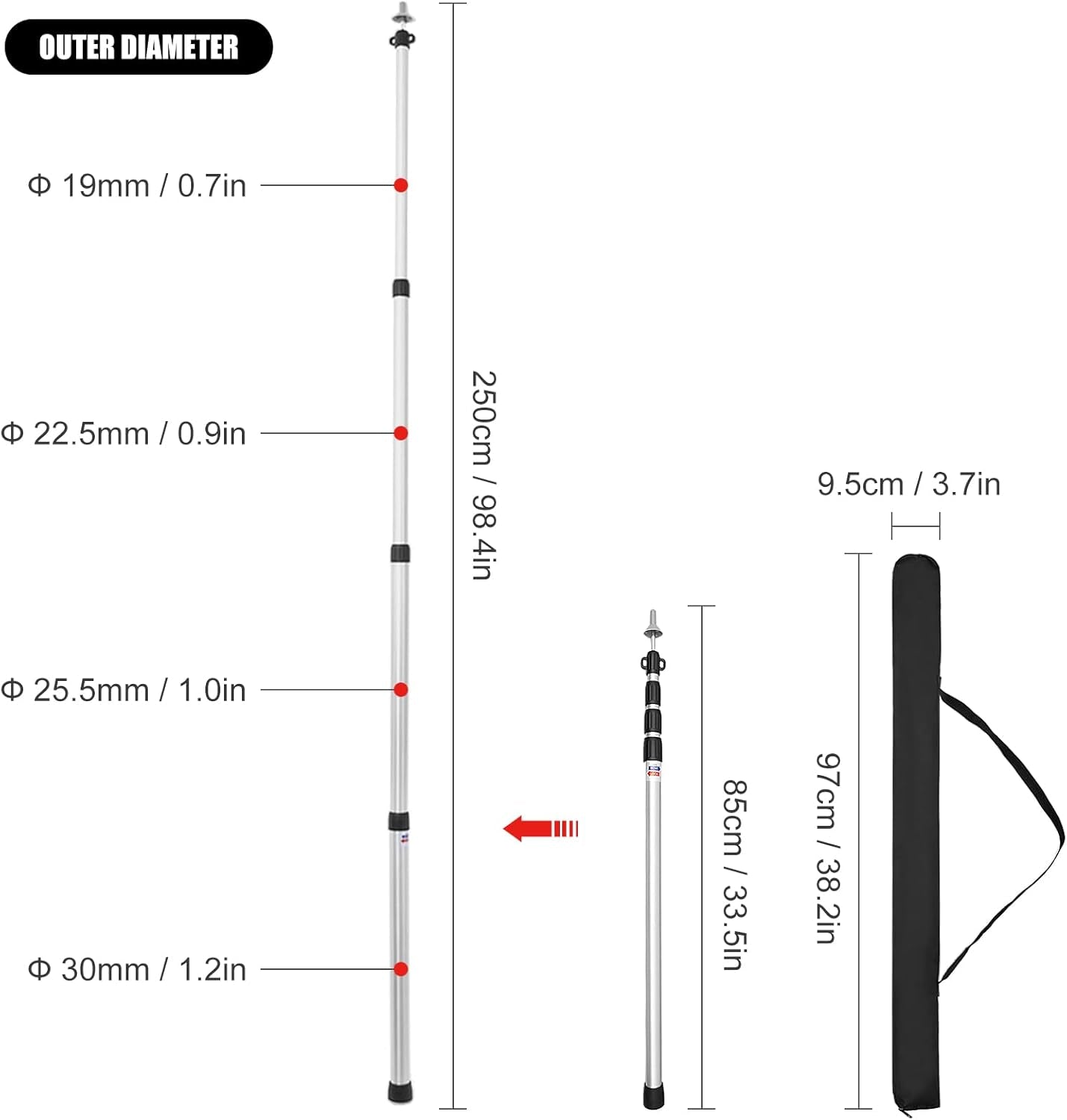 TENT & AWNING POLES - OBK WORLD